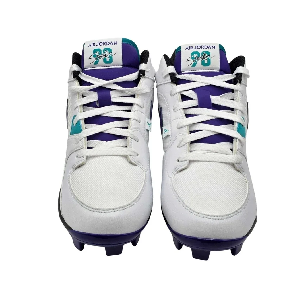 Jordan Stadium 90 Low MCS Baseball Cleats Mens 9 White Purple Grape HQ0211-105